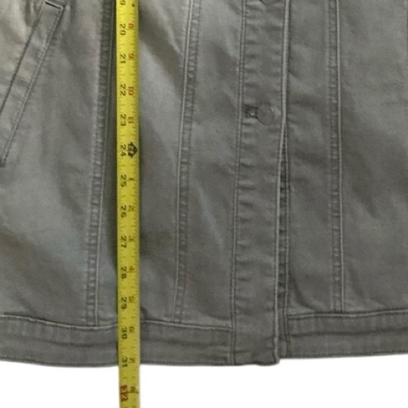 Chico’s Long Light Gray Denim Jacket - Picture 12 of 15